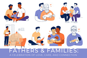 Fathers & Families: Inclusive Vector, a Person Illustration by VasilkovS