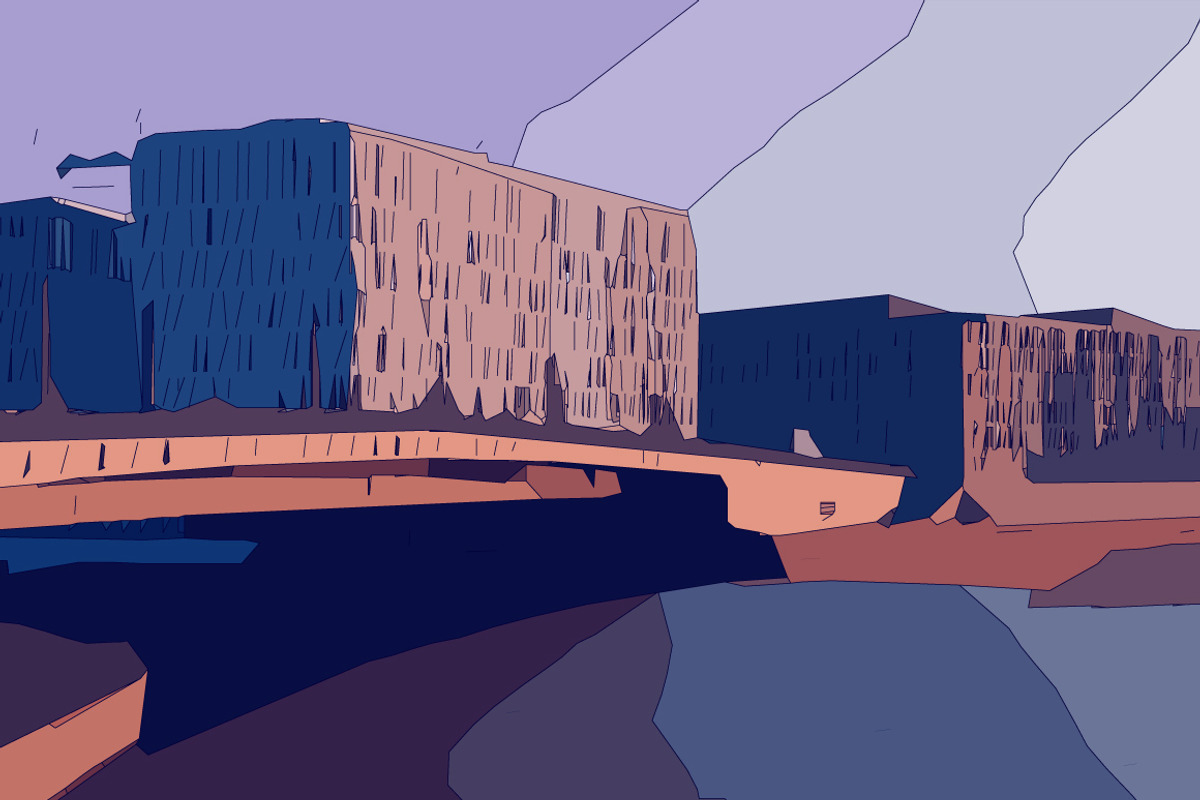 Illustration of flat lamp alphabet 4 preview 3