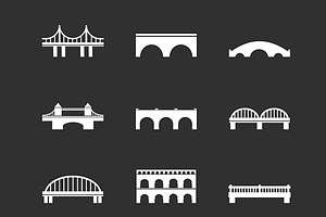 Collection Of 36 Bridges Flat Icons