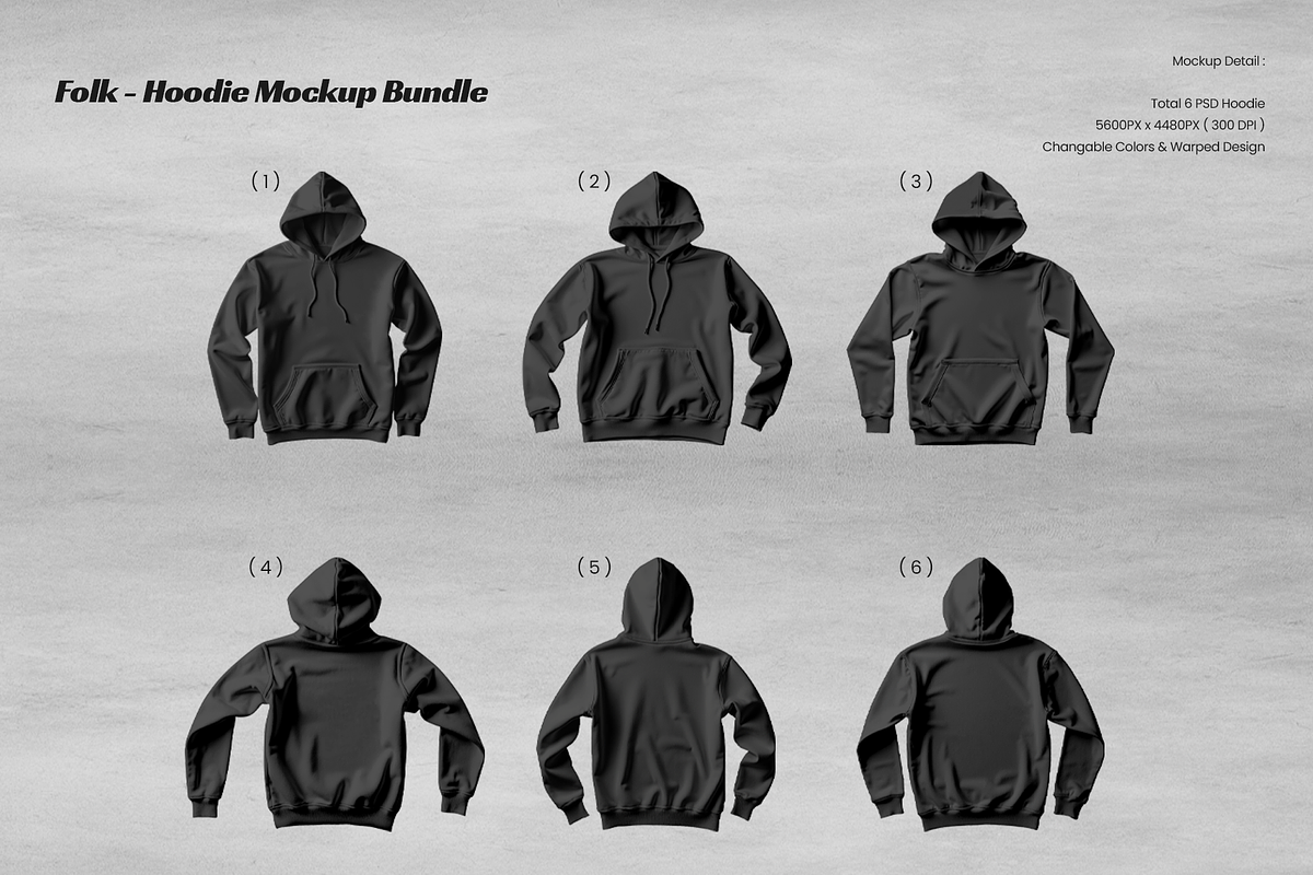Folk Hoodie Mockup Bundle (6 PSD), a Hoody Mockup by Mocktopia (Photo 8 of 8)