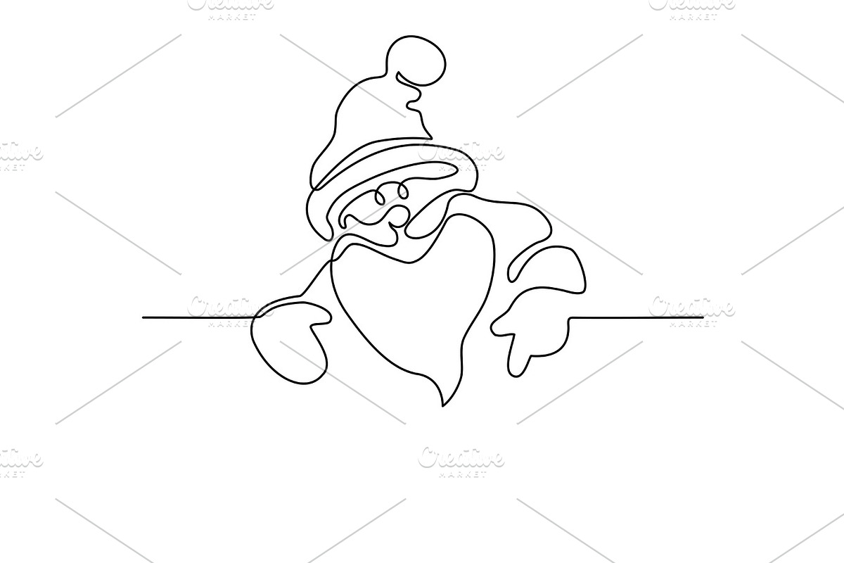 Santa Claus One line drawing, an Object Graphic by Valenty