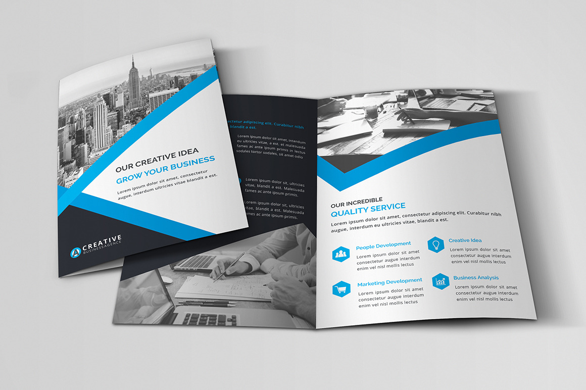 Business Bi-Fold Brochure | Brochure Templates ~ Creative Market