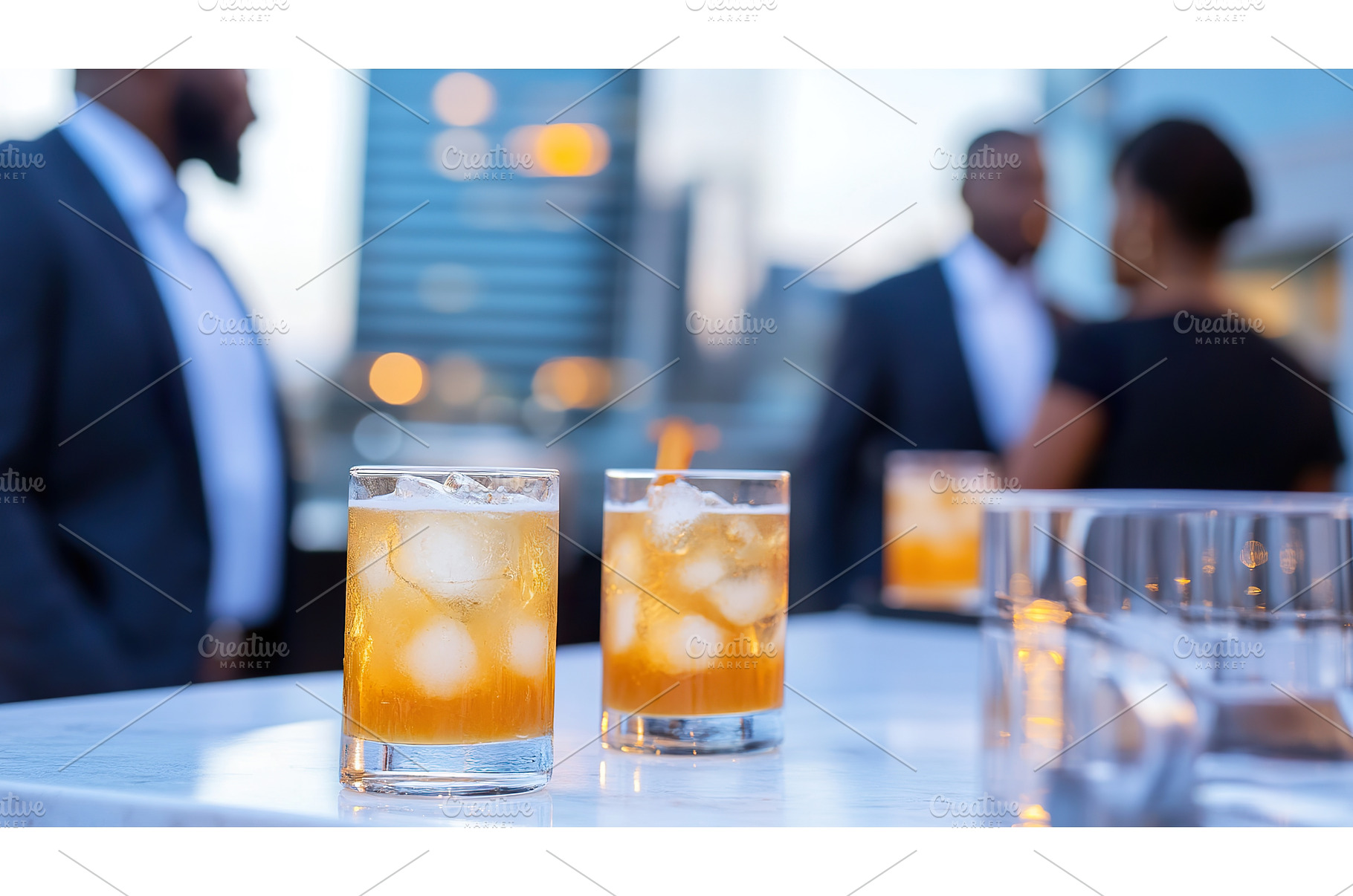 Elegant rooftop gathering with, a Person Photo by Lermont51