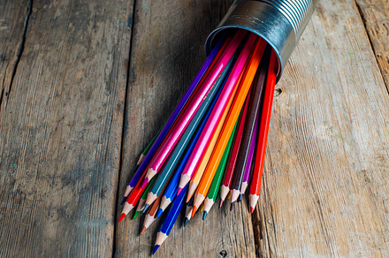 Colored pencils on wood featuring candy, pencil, and color