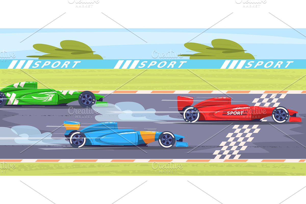 F1 race track. Racetrack finish line, a Sport Illustration by Stock-Smart-Start