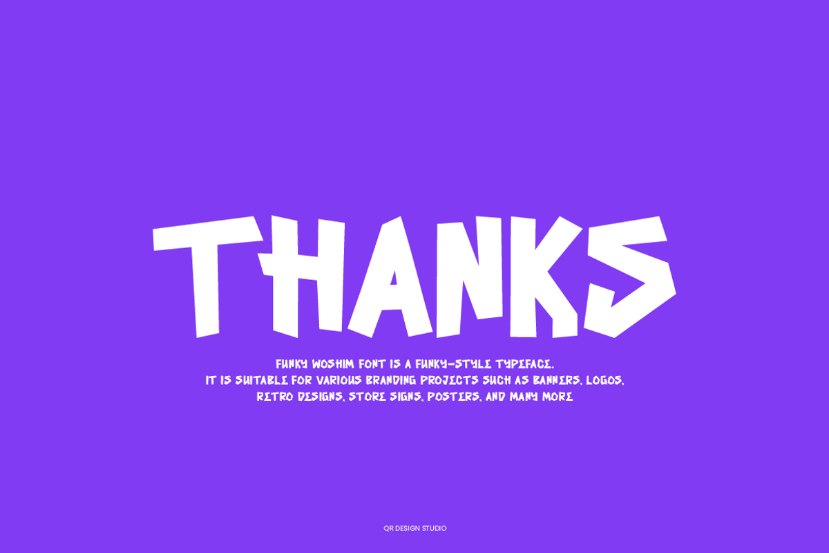 Funky Woshim - Retro Font, a Handwritten Font by QR Design Studio (Photo 7 of 7)