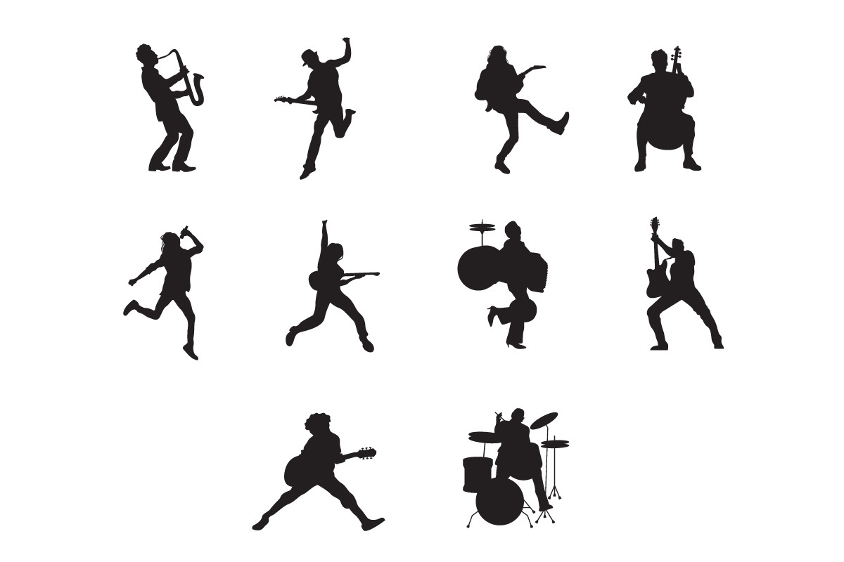 Musicians vector silhouette, a Person Illustration by Syaeful Anas (Photo 3 of 3)