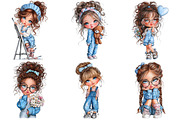 Quirky Cute Little Girl Clipart, an Illustration by Craft Nest (Thumbnail 7 of 10)