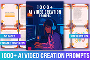 1000+ AI Video Creation Prompts, a Stationery Template by Designmela01 (Thumbnail 1 of 5)