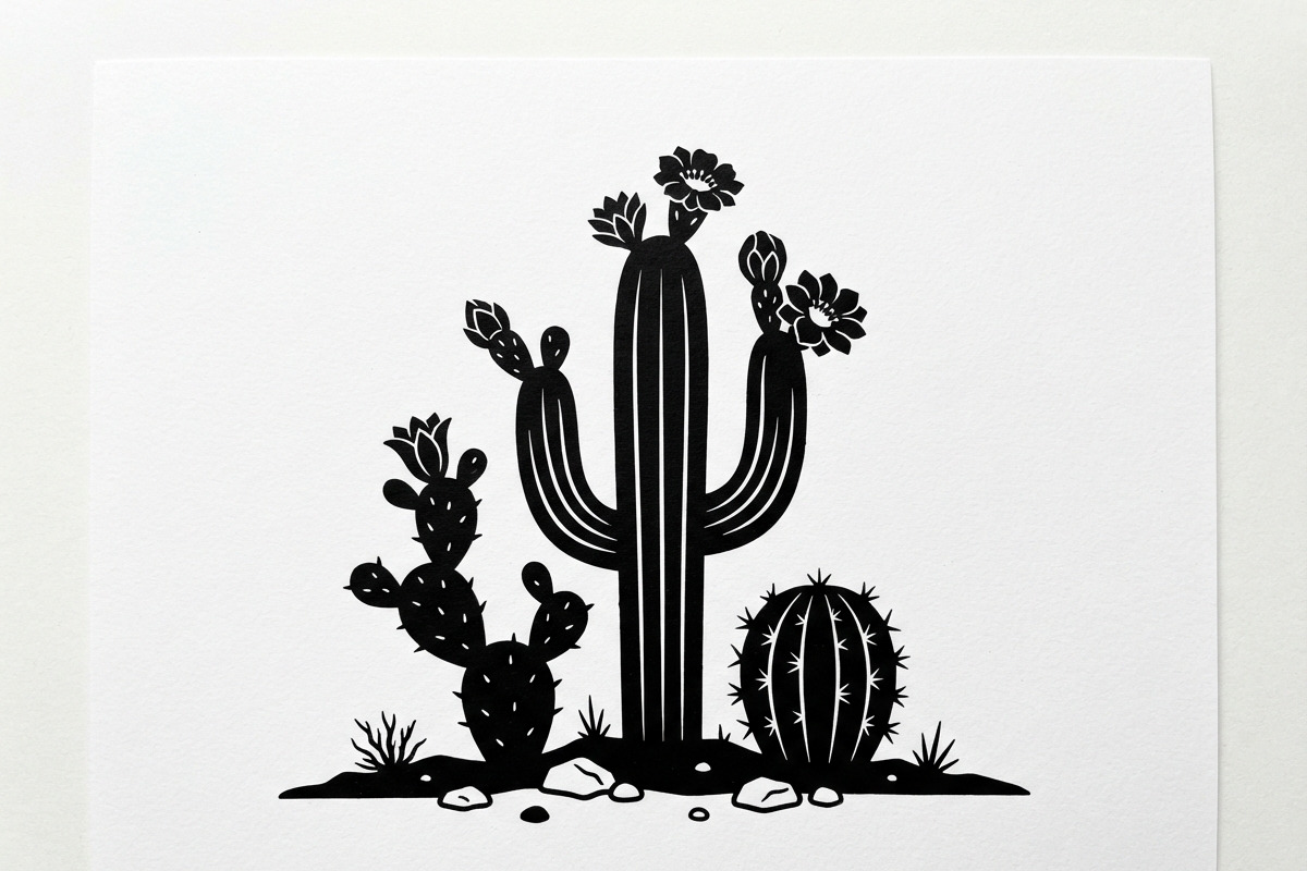 60 Desert Cactus Floral Silhouette, a Seasonal Illustration by Amazin_art (Photo 20 of 34)