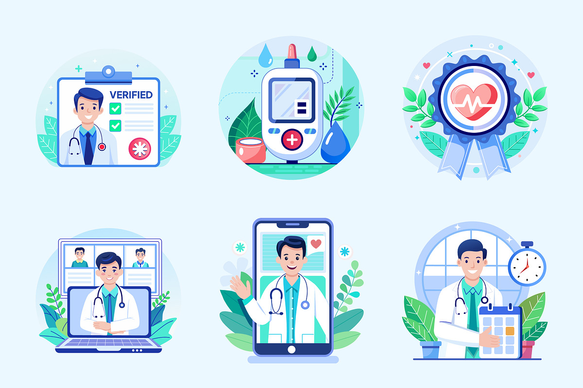 Doctor Illustration Art Set, a Healthcare Illustration by Brickclay (Photo 9 of 9)