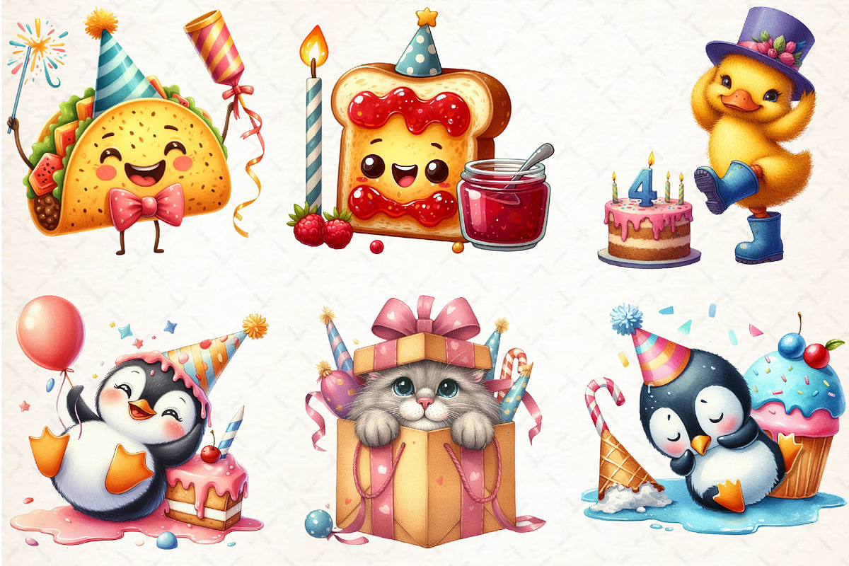 Quirky Funny Birthday Clipart, an Illustration by Libby Wishes (Photo 5 of 5)
