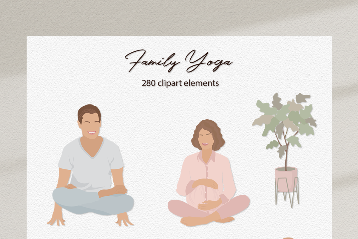 Family Yoga 2 Illustration Set, a Sport Illustration by Irena Art (Photo 13 of 14)