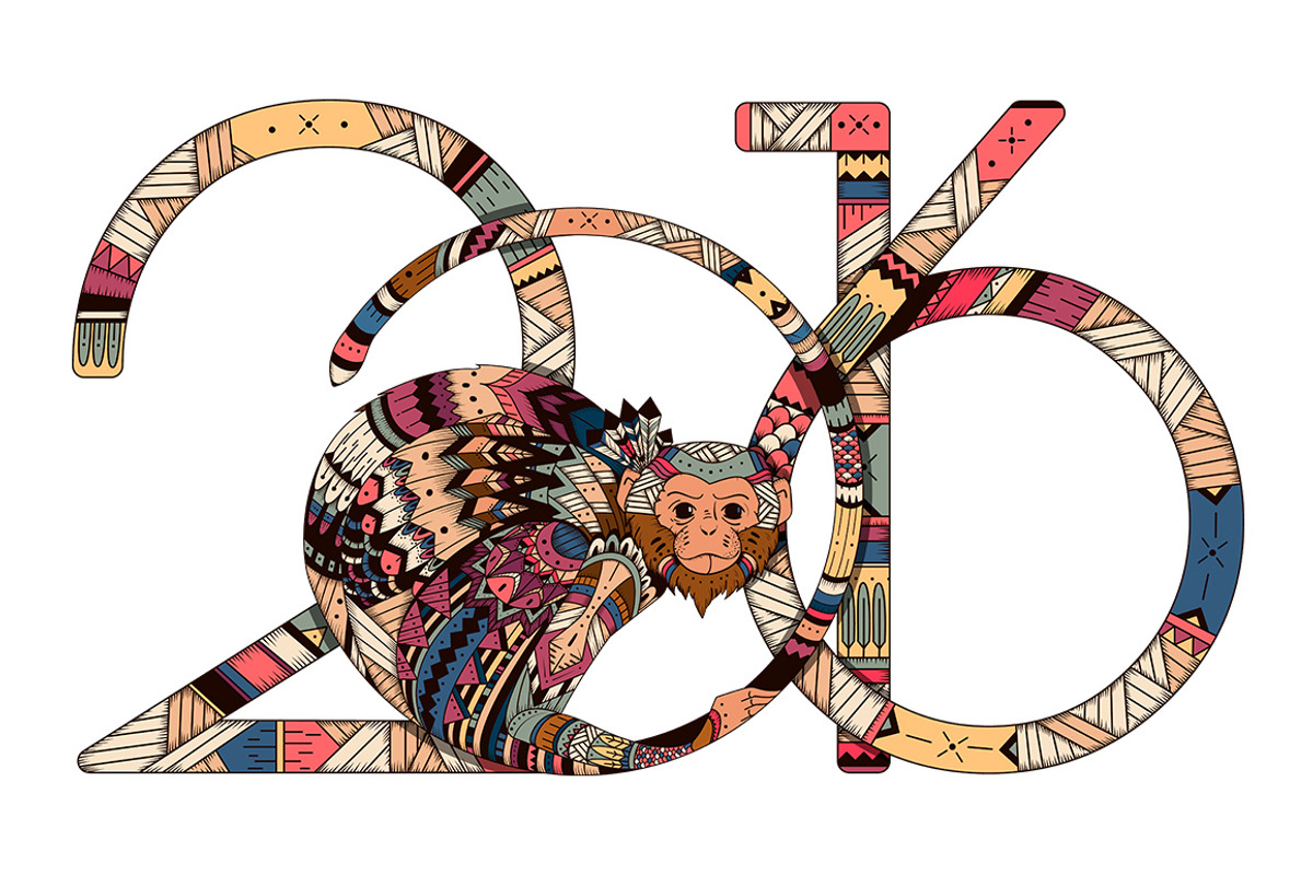 Monkey 2016 Zentangle Inspired, a Decorative Illustration by Fay_Francevna (Photo 1 of 3)