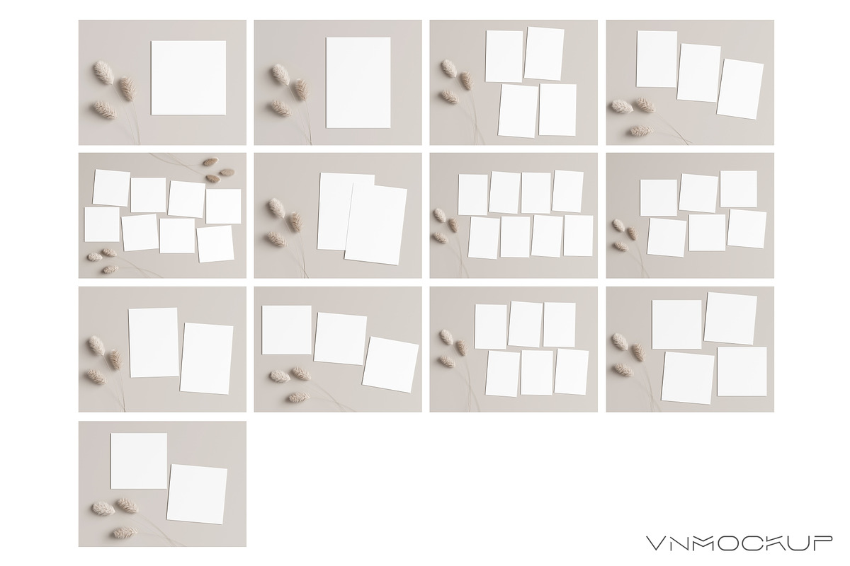 Card Mockup Bundle - 13 Mockups, a Print Template by VNmockup