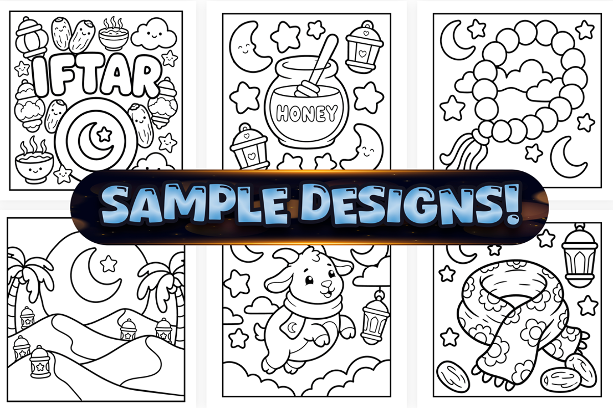 Bold and Easy Ramadan Coloring Pages, a Seasonal Illustration by Craftsbeefy (Photo 2 of 4)