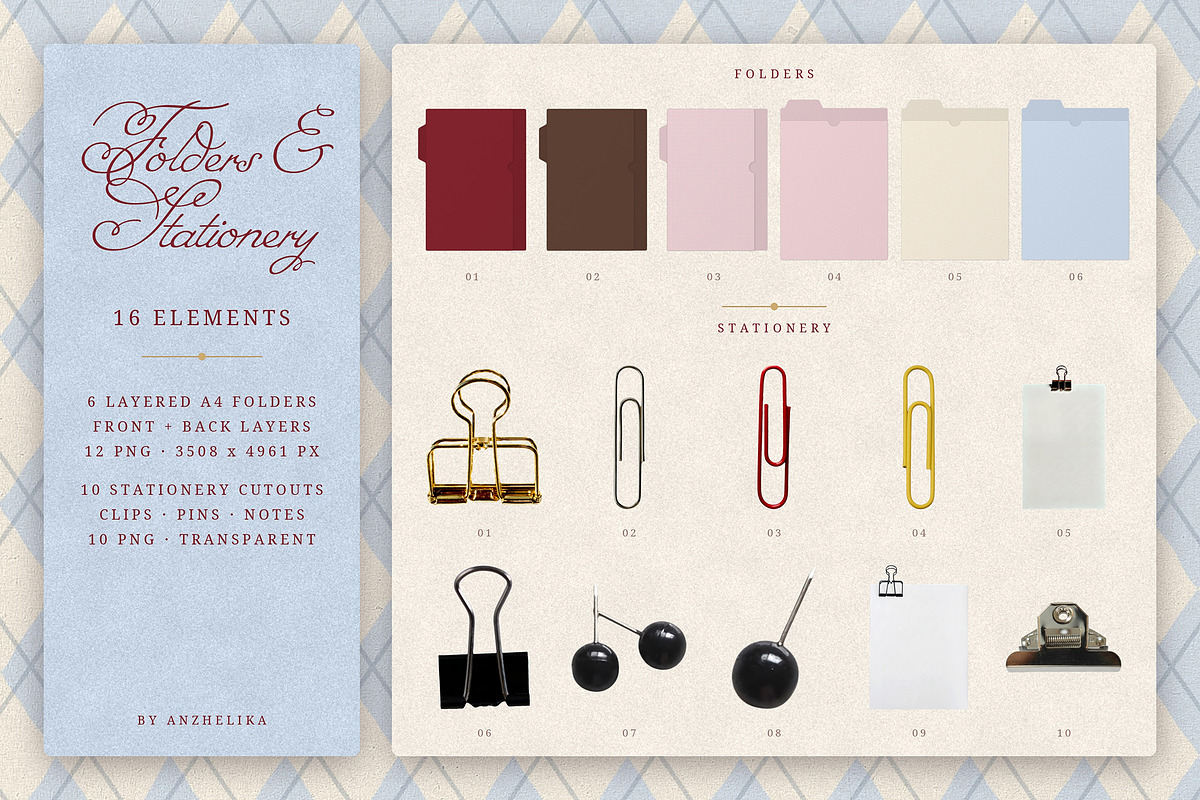 Embossed Frames and Gold Foil Tags, an Object Graphic by Anzhelika (Photo 5 of 10)
