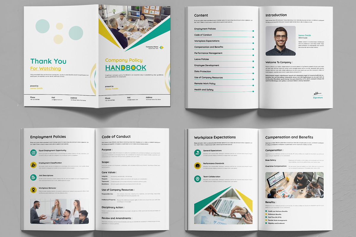 Company Policy Handbook Layout, a Brochure Template by MightyDesign (Photo 3 of 6)