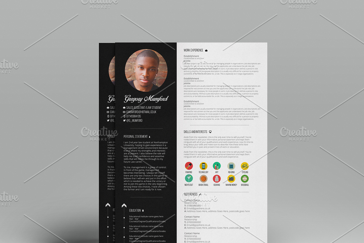 Wild West CV Template, a Resume Template by Valeur Design (Photo 4 of 4)