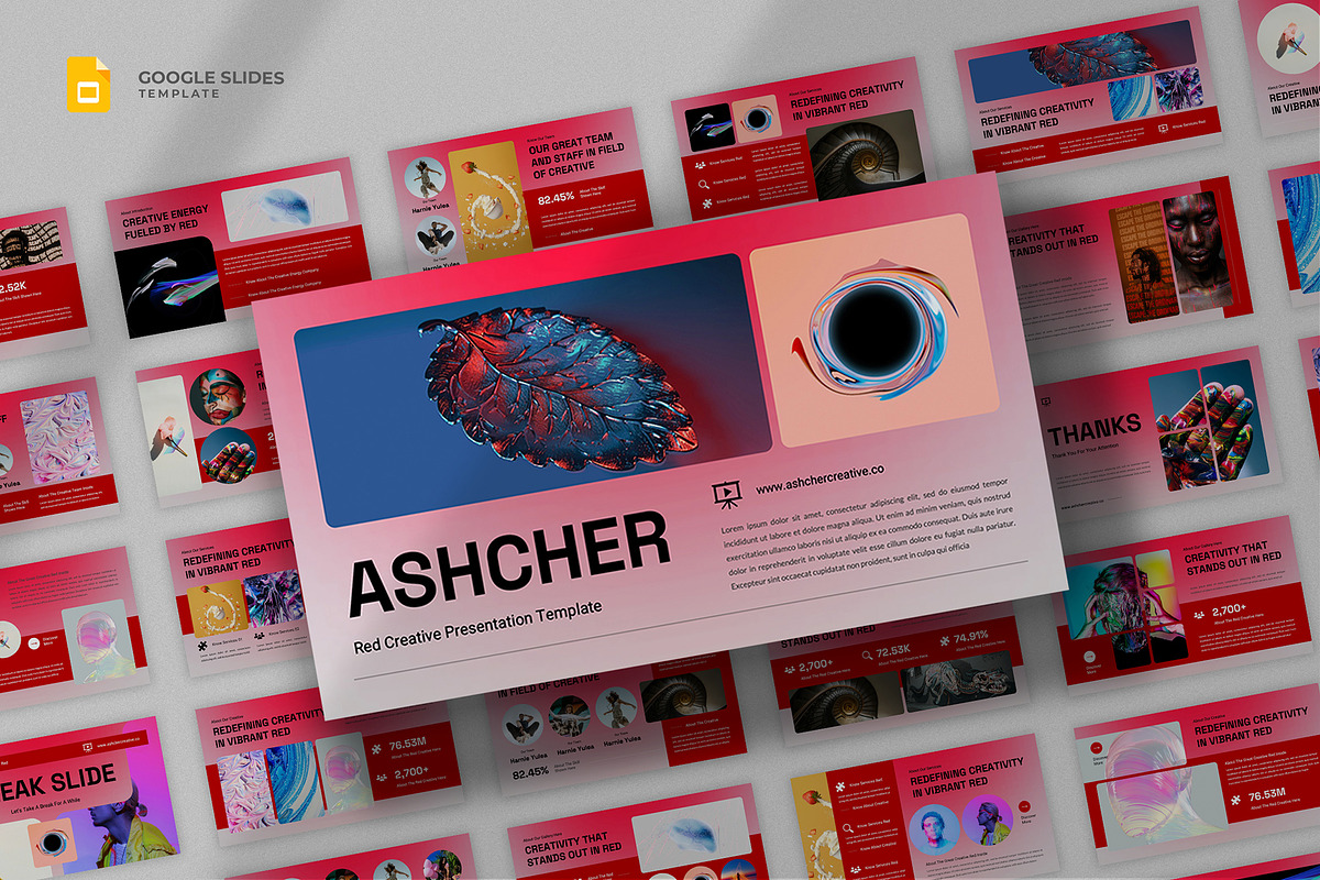 Red Creative Google Slides Template, a Presentation Template by fluffstudio (Photo 1 of 4)
