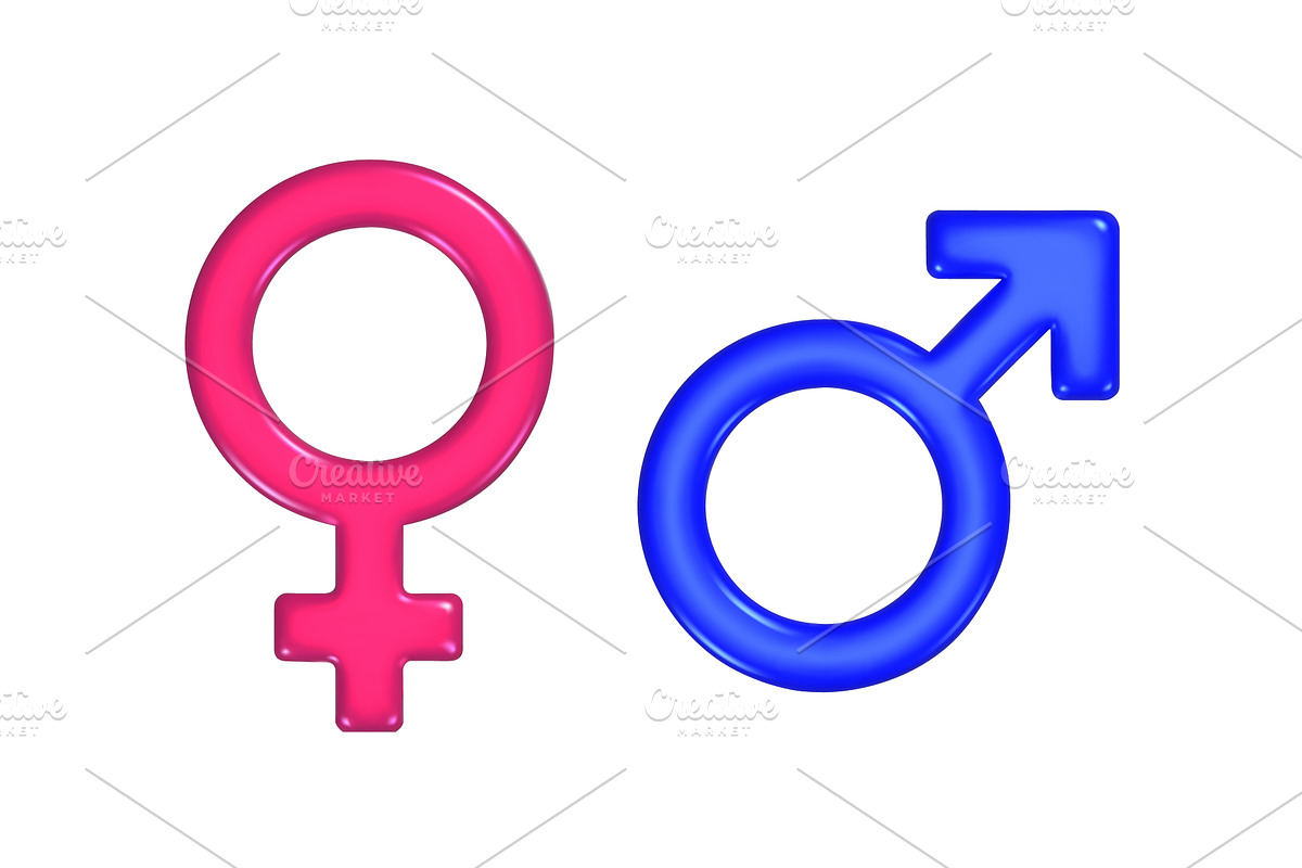 Female and male gender symbols shown, an Object Illustration by Woters little shop