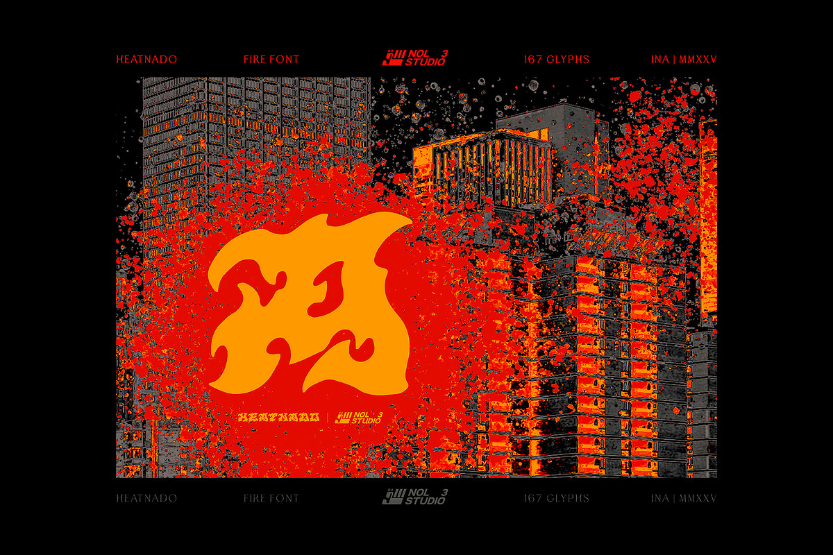 HEATNADO FIRE FONT (+TEXT EFFECT), a Handwritten Font by Nol 3 Studio (Photo 5 of 9)