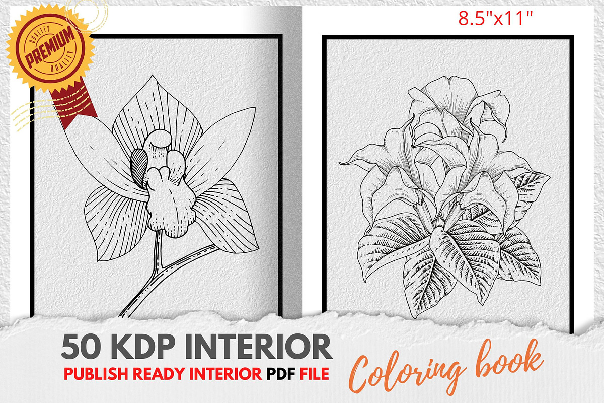 KDP Interiors, Flower Coloring Book, an Illustration by Jaboor Magics (Photo 1 of 5)