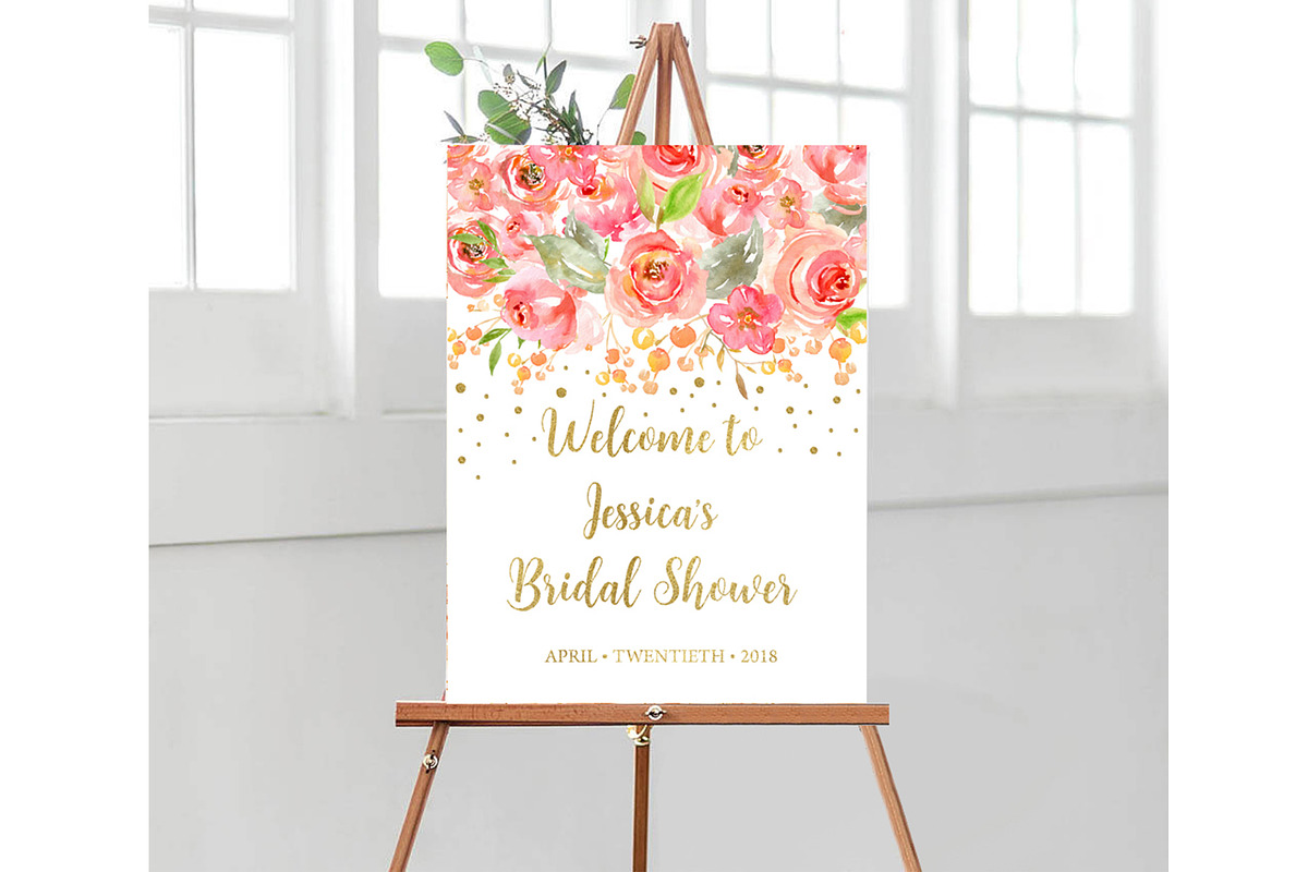 Bridal Shower Decorations Gold Decor, a Stationery Template by DreamsClipArt (Photo 1 of 2)