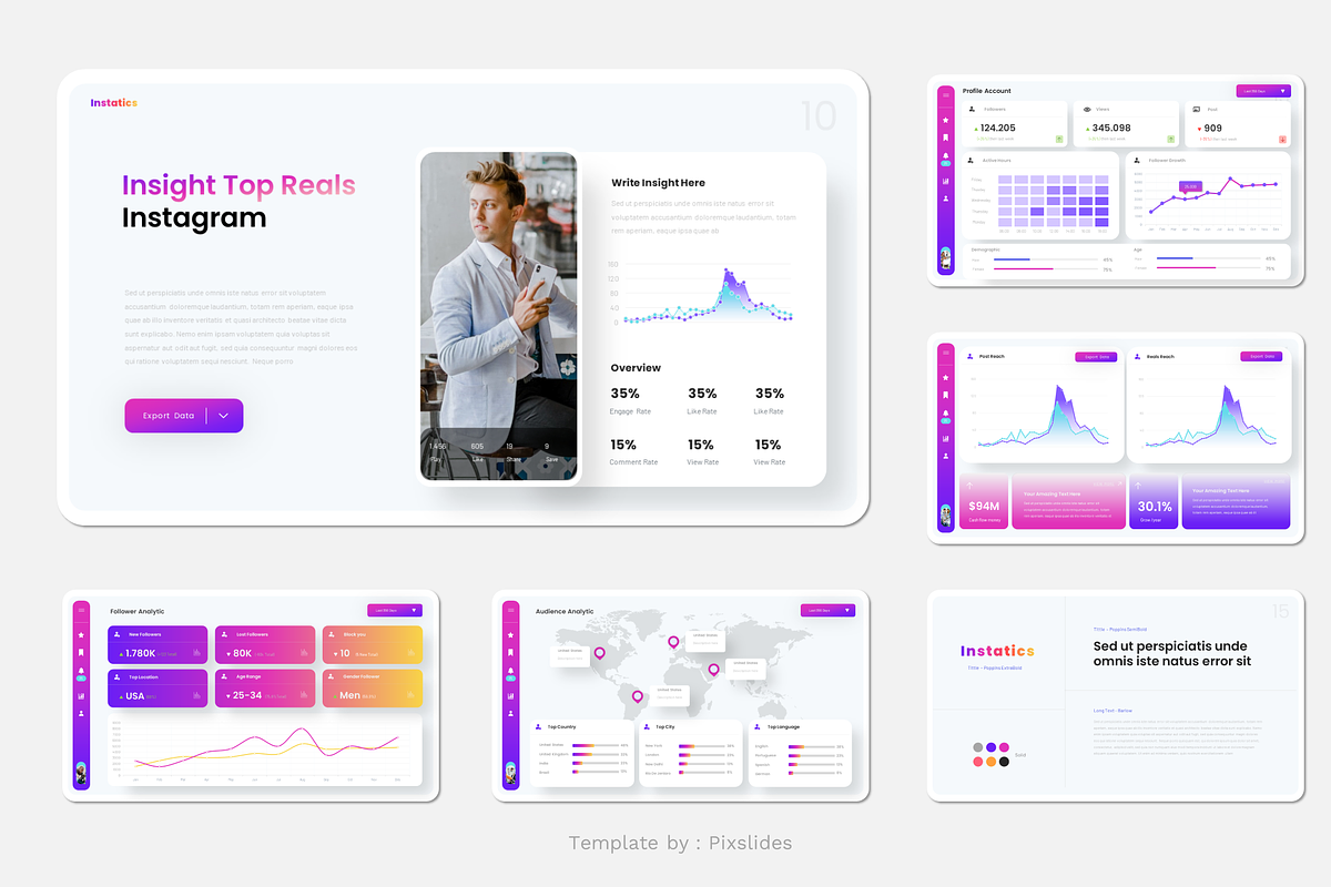 Instagram Analytics Powerpoint, a Presentation Template by Pixslides (Photo 4 of 7)
