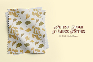 Autumn Ginkgo Seamless Pattern