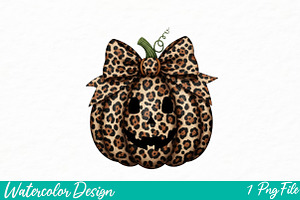 Leopard Pumpkin Png, Sublimation png, an Illustration by Watercolor design