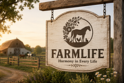 Horse Chicken Rabbit Cat Farm Logo, a Branding & Logo Template by Enola99d (Thumbnail 1 of 2)