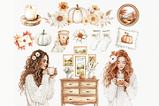 Boho Fall Clipart Bundle, a Seasonal Illustration by ClipArtCharm (Thumbnail 2 of 6)