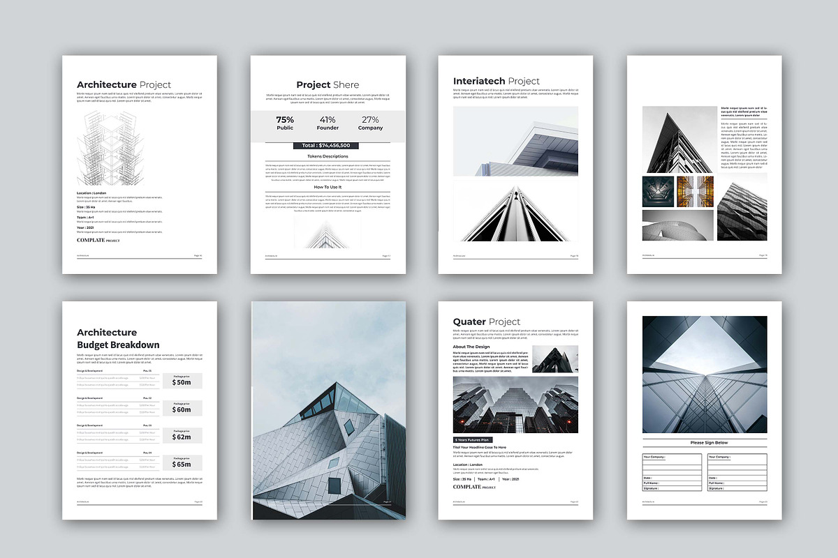 Architecture | Canva, Word & Indd, a Brochure Template by obayes (Photo 4 of 18)