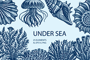 Underwater Vintage illustrations, an Object Illustration by Chaka_32 (Thumbnail 1 of 3)