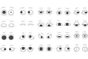 Hand drawn doodle eyes, an Object Illustration by Lemberg Vector
