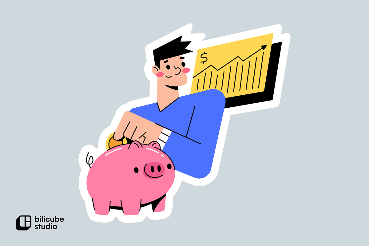 Growth Saving Vector Illustration, a Finance Illustration by Bilicube Studio (Photo 2 of 3)