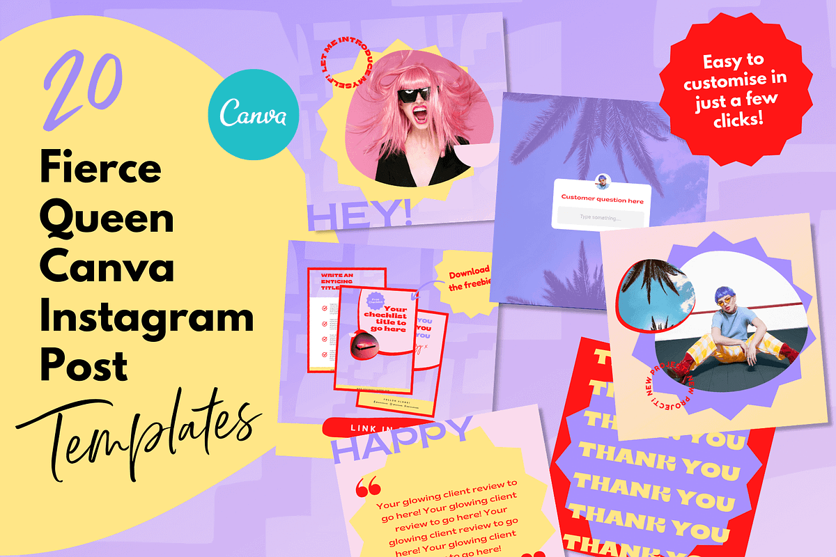 Bright Canva Instagram Post Template, a Social Media Template by Kurly Creative (Photo 1 of 9)