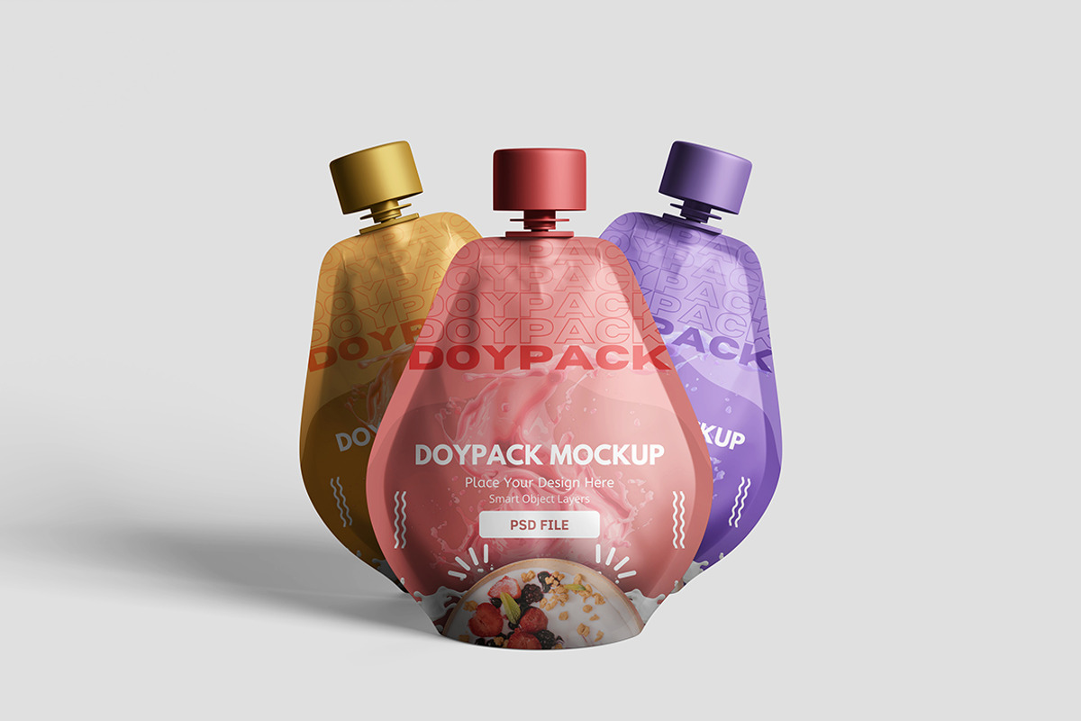 Doypack Mockup For Packaging, an Advertising Mockup by bimockup (Photo 2 of 6)