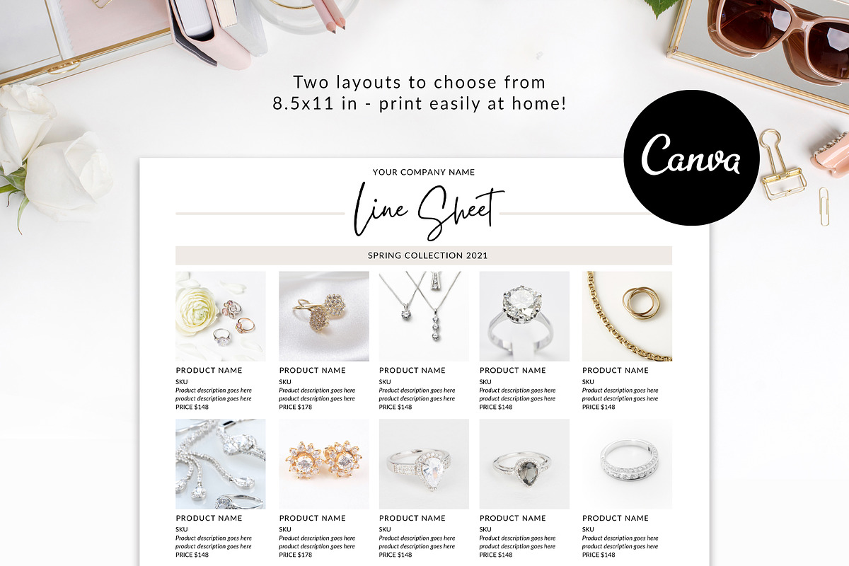 Line Sheet Template for Canva, a Brochure Template by Sweet Little Muse (Photo 2 of 4)
