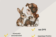STEAMPUNK BUNNY GIRL CLIPART PACK, a Person Illustration by Daring Digies (Thumbnail 5 of 7)