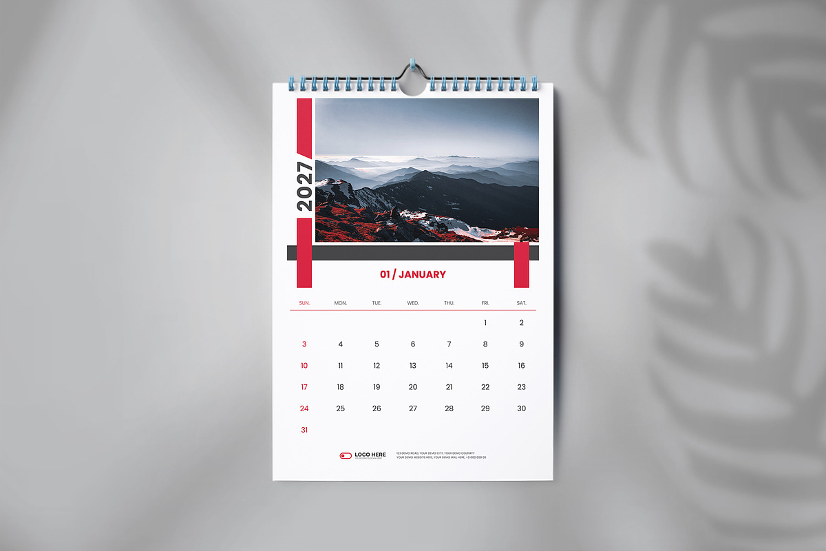 Wall calendar design template, a Stationery Template by Tanmoy Topu (Photo 4 of 5)
