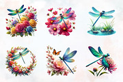 Summer Dragonfly Garden Clipart, an Illustration by RobertsArt (Thumbnail 7 of 7)