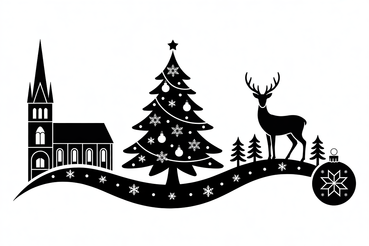 Christmas silhouette illustration, an Illustration by Amazin_art (Photo 5 of 21)