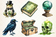Antique Green Halloween Clipart, an Illustration by Dream Creation (Thumbnail 4 of 7)