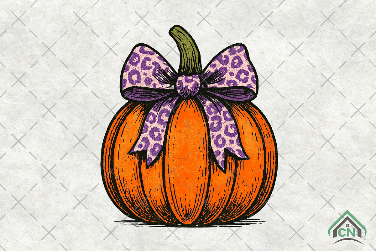 Retro Halloween pumpkin Png, an Illustration by Craft Nest (Photo 1 of 6)