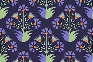 Seamless ethnic floral