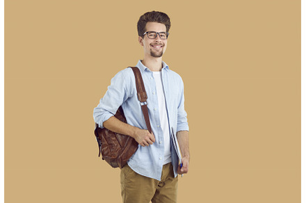 Portrait of happy smiling smart guy, a School & Education Photo by StudioRomantic