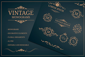 Vintage monogram  design templates