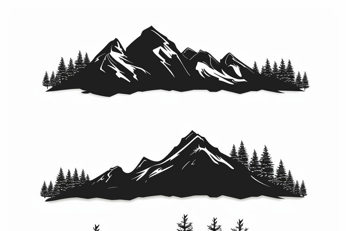 Majestic Mountain and Tree Vector, a Graphic by balal (Photo 2 of 5)